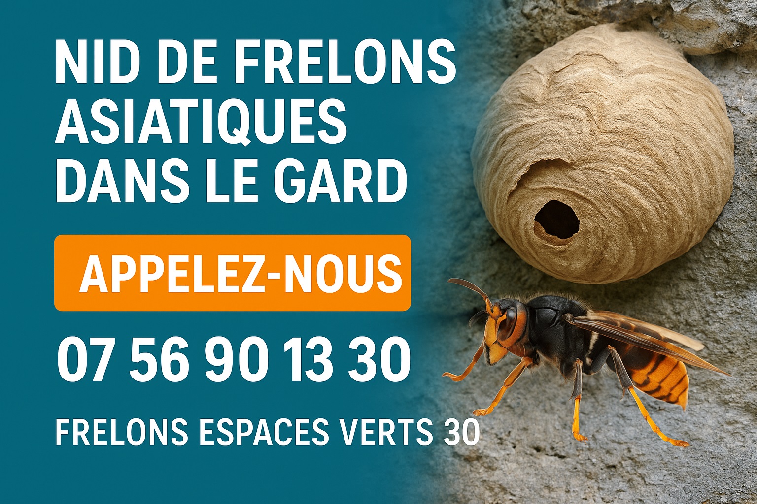 Nid de frelons asiatiques dans le Gard